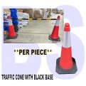 Traffic Cone PE Body with Black Rubber Base 750MM