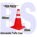 H/D Traffic Cone PVC Unbreakable Body with Reflective Sleeve