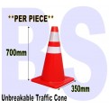 H/D Traffic Cone PVC Unbreakable Body with Reflective Sleeve