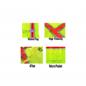 Hyundai Zip Type Green Safety Vest With Red Reflective & Pocket