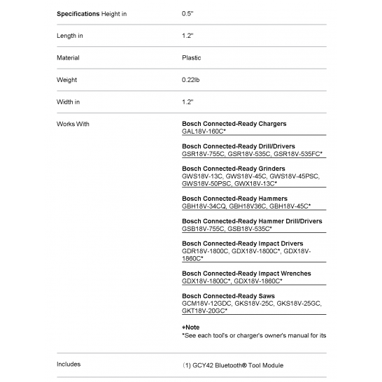 BOSCH GCY42 Professional Bluetooth Module
