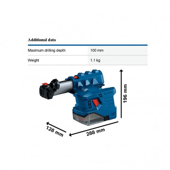 BOSCH GDE 12 Professional Integrated Dust Extractor. For use with GBH185-LI only.