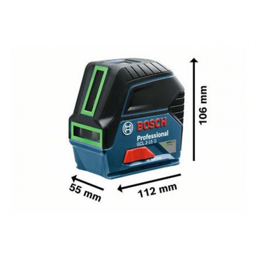 BOSCH GCL 2-15G Self-Leveller Cross Line Green Laser 10-15M