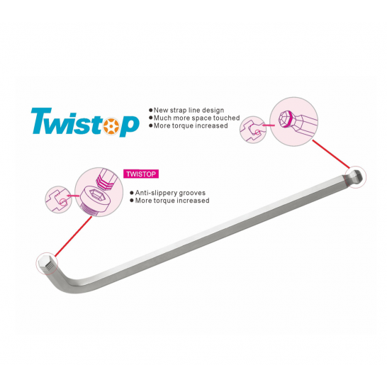 Twistop Ball Head Hex Key - Extra Long Type (EL) - Metric/Inch
