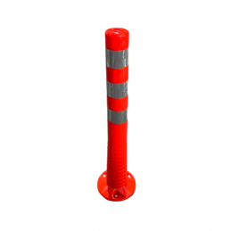 Flexible Bollard with Magnetic Base. 75cm height. Orange with Reflective Highly Visible.