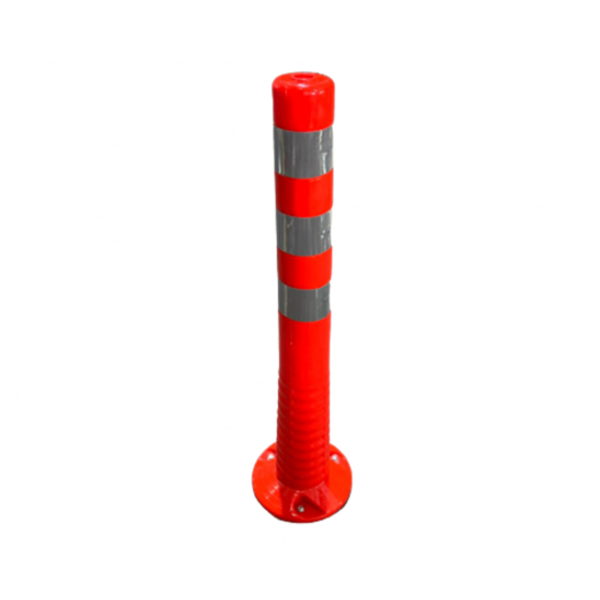 Flexible Bollard with Magnetic Base. 75cm height. Orange with Reflective Highly Visible.