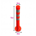 Flexible Bollard with Magnetic Base. 75cm height. Orange with Reflective Highly Visible.