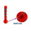 Flexible Bollard with Magnetic Base. 75cm height. Orange with Reflective Highly Visible.