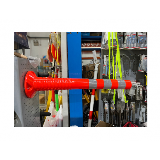 Flexible Bollard with Magnetic Base. 75cm height. Orange with Reflective Highly Visible.