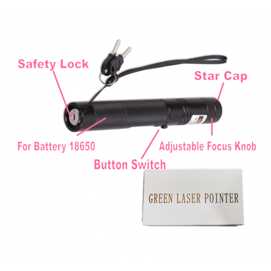 Rechargeable Green Laser Pointer with Adjustable Focus