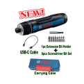 BOSCH GO 3 KIT (Gen 3) Professional Smart Cordless Screwdriver. Universal Bit Locker. C/W USB-C Cable And Screw Bits Set