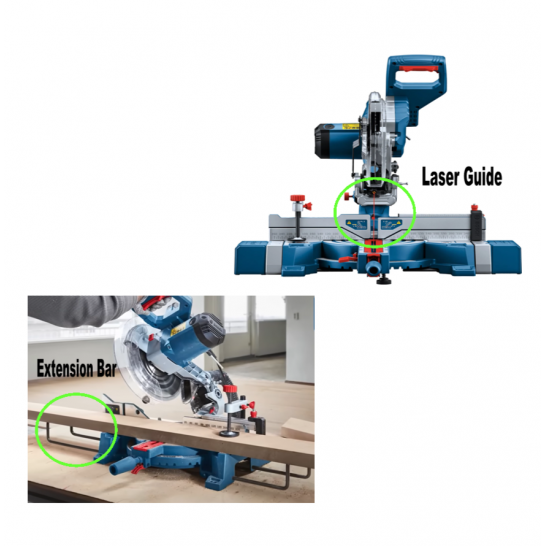 BOSCH GCM 254D PRO Slide Mitre Saw. 1800W. 254mm saw blade.