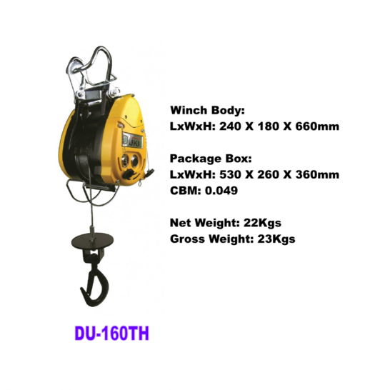 MINI ELECTRIC WINCH C/W EMERGENCY STOP BUTTON