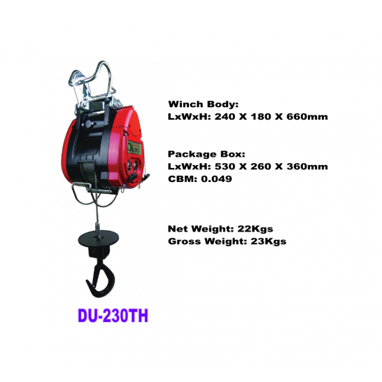 MINI ELECTRIC WINCH C/W EMERGENCY STOP BUTTON