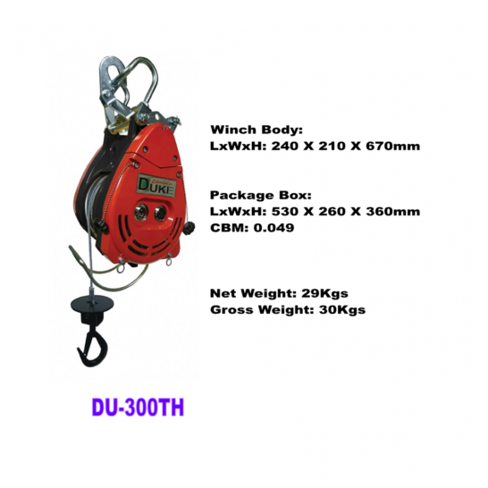 MINI ELECTRIC WINCH C/W EMERGENCY STOP BUTTON