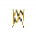 Yellow & Black Aluminium Expandable Barricade With Brakes on the Wheels. 3.5M. barrier