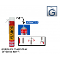 GORVIA PU Foam Spray 750ml. Seals gap & crevices. Weather Resistance. Multi purpose use.