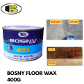 BOSNY Floor Wax 400g, Snow White paste for polishing Floor Tiles & Furniture. Anti-Slip. Water Resistant. Insect Repellent.