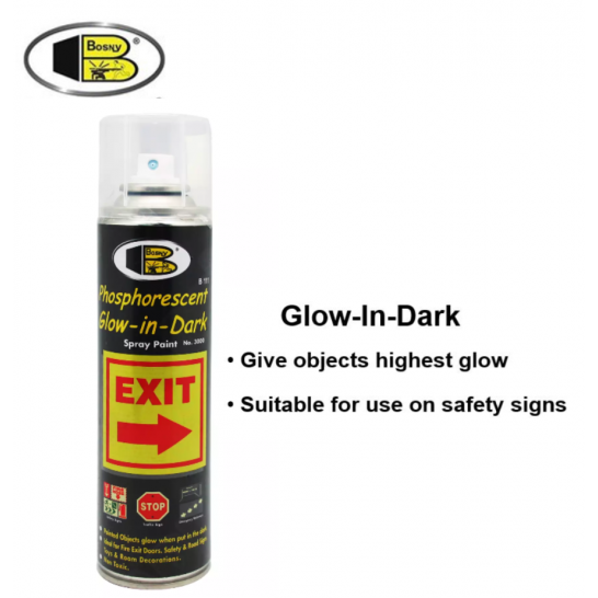 BOSNY Phosphorescent Glow-In-Dark Spray Paint. 200cc. NO.3000