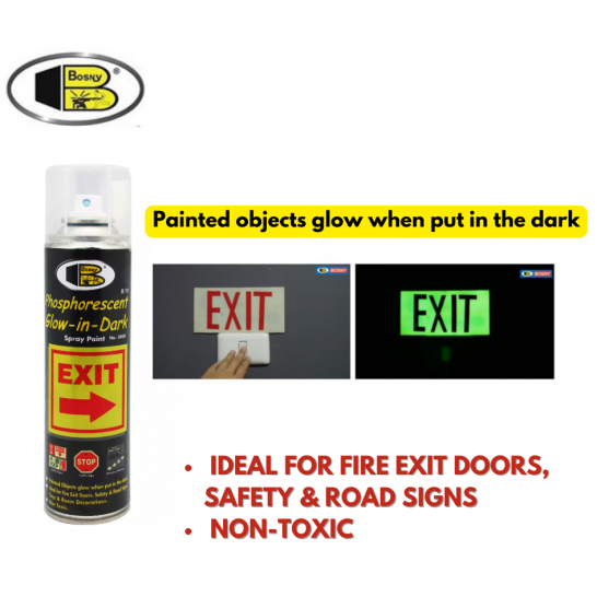 BOSNY Phosphorescent Glow-In-Dark Spray Paint. 200cc. NO.3000