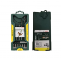 BOSCH 14pcs Mini X-Line Universal Drill Bit Set. Includes screwdriver bits and magnetic universal holder.