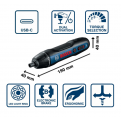 BOSCH GO 3 KIT (Gen 3) Professional Smart Cordless Screwdriver. Universal Bit Locker. C/W USB-C Cable And Screw Bits Set