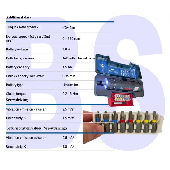 BOSCH GO 3 KIT (Gen 3) Professional Smart Cordless Screwdriver. Universal Bit Locker. C/W USB-C Cable And Screw Bits Set