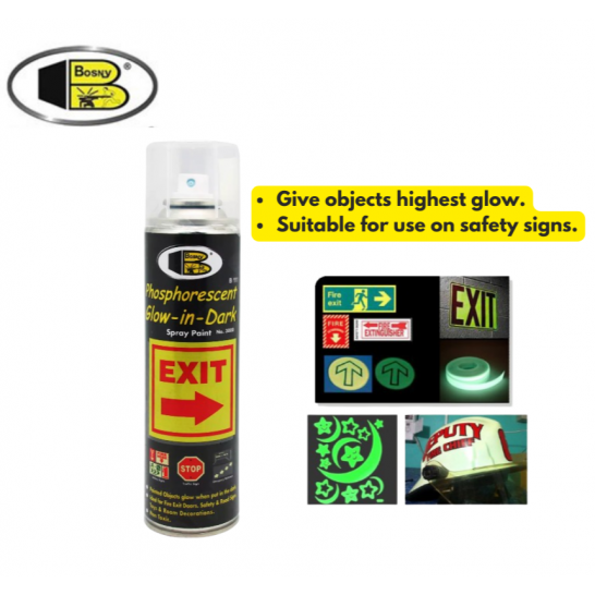 BOSNY Phosphorescent Glow-In-Dark Spray Paint. 200cc. NO.3000