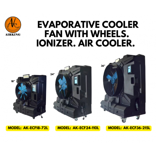 AIRKING Evaporative Cooler Fan with wheels. Ionizer. Air Cooler.
