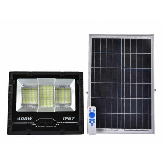 TENTO 400W Solar LED Flood Light IP67 C/W Solar Panel & Remote Control.
