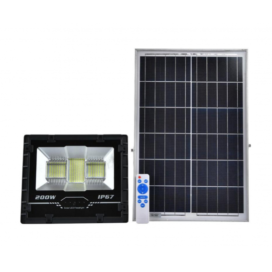 TENTO 200W Solar LED Flood Light IP67 C/W Solar Panel & Remote Control.
