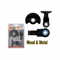 BOSCH 3pcs OMT Hardened Wood + Metal set. Accessories for Multi-Cutter. Versatile Starlock tile set. Saw blade. Scraper.