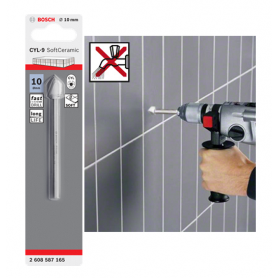 BOSCH Tile Drill Bit CYL-9 Ceramic. Sizes available 3mm to 12mm.