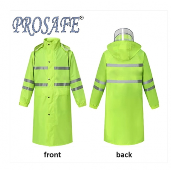 High Visibility Raincoat Neon Green With Reflective