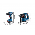 BOSCH GSR 185-LI and GBH 185-LI Professional Combo Kit Set - comes with battery pack and charger