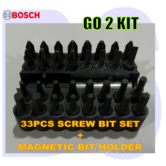 BOSCH GO 2 Professional Cordless Screwdriver Kit. Comes With 33pcs Screw Bits Set and Micro USB Cable