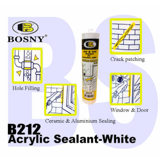 BOSNY Acrylic Sealant White. 300ml. B212