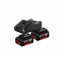 BOSCH Starter Kit 18V 4.0Ah 2pcs Battery and 1pc GAL18V-40 PRO Heavy Duty Charger.