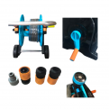 U-BEST Garden Hose Reel with wheels. Comes with 20m hose, hose gun, 4pc nozzle set. High stand