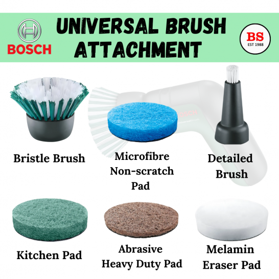 BOSCH Melamine Eraser Pad (White) - Universal Brush Cleaning Attachments. 3 pcs