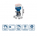 BOSCH GLF 18V-8 Professional Router. LED Light & Variable Speed. Bare Unit