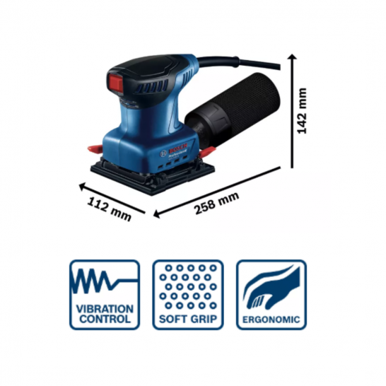 BOSCH GSS 140A PRO Orbital Sander. Includes Dust Bag, Sanding Sheet & Punching Plate
