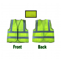 Net Type Zip Green Safety Vest With Grey Reflective