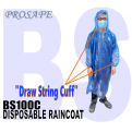 Disposable Raincoat with Draw String Cuff
