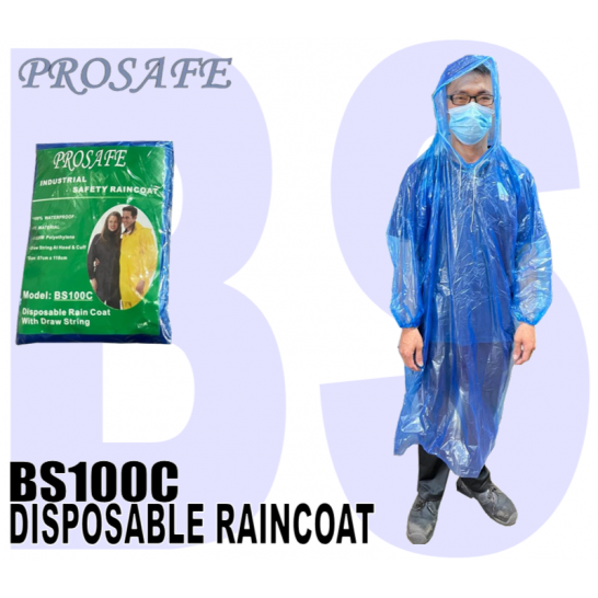 Disposable Raincoat with Draw String Cuff