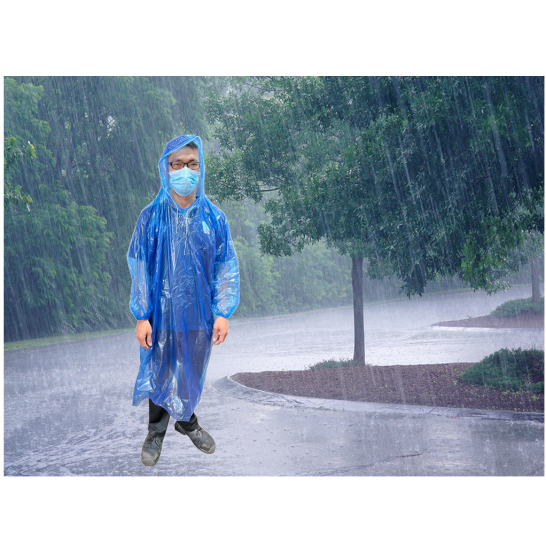 Disposable Raincoat with Draw String Cuff