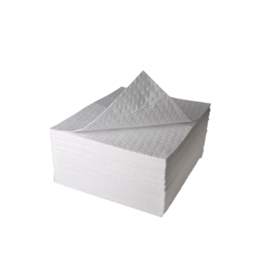 Oil / Fuel Absorbent Pad. 200gsm. White. 40cm x 50cm. 200pcs/pack