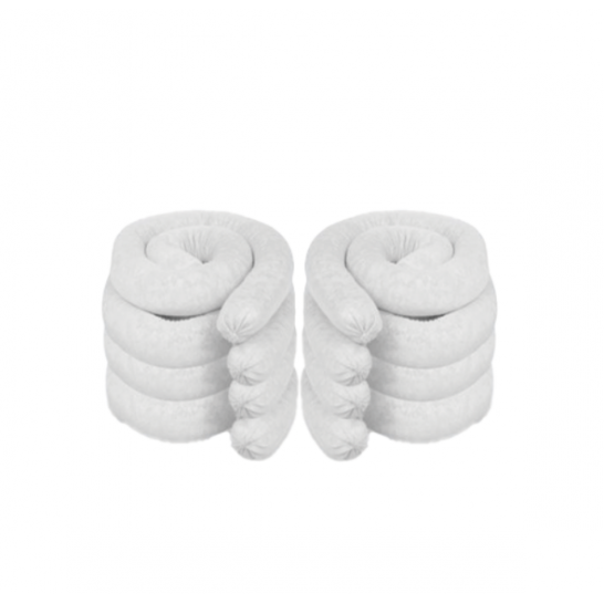 Oil / Fuel Absorbent Containment Socks 1.2m x 76mm. White. 10pcs/pack