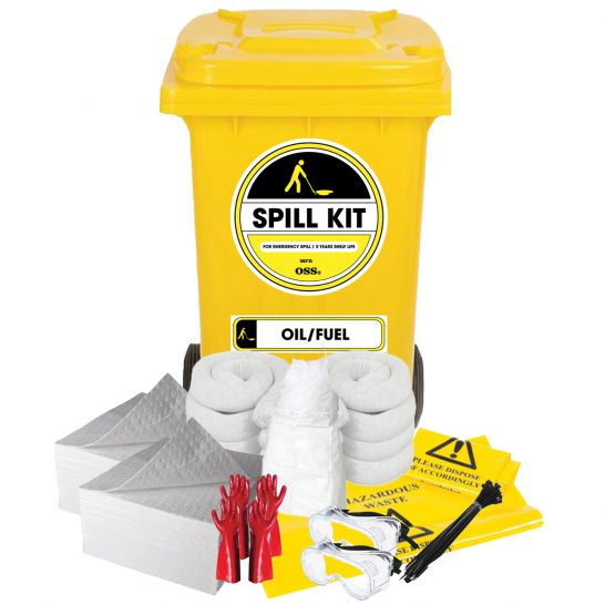 240Ltr Oil / Fuel Spill Kit c/w Wheeled Bin