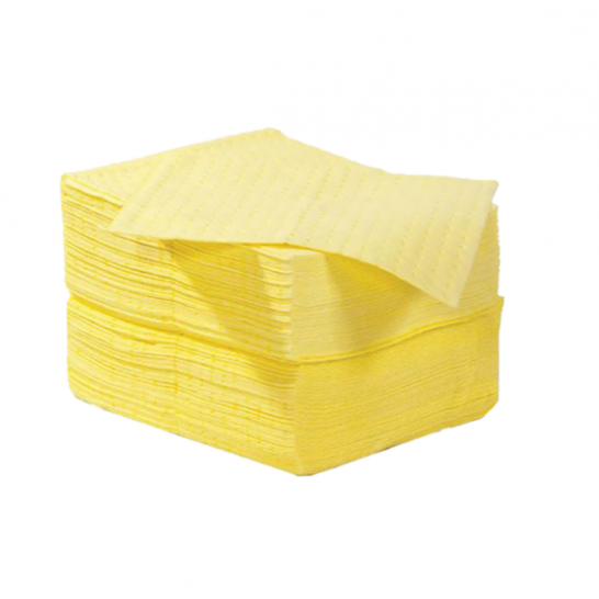 Chemical Absorbent Pad. 200gsm. 40cm x 50cm. 100pcs/pack. Yellow. Hazchem